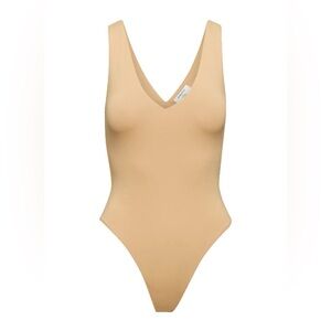 Aritzia Babaton Contour V-Neck Bodysuit in Tan  #75719